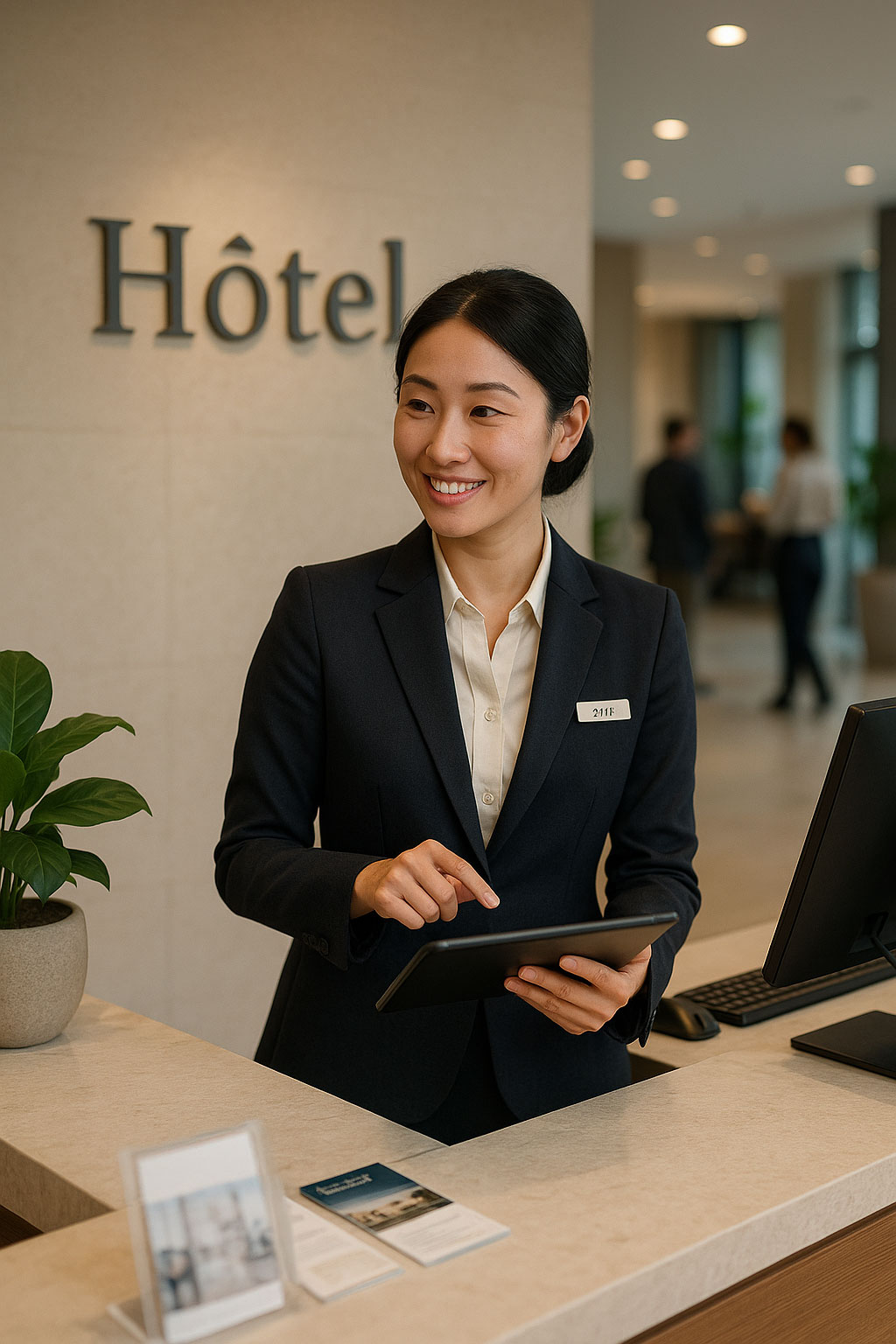 Cheffe de réception à l'accueil d'un hôtel